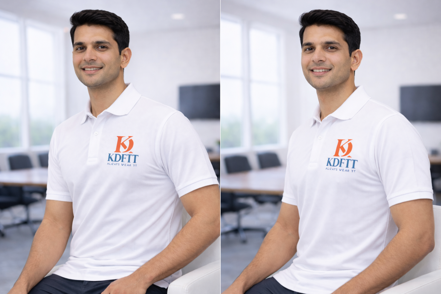 KDFIT Polo White T-Shirt