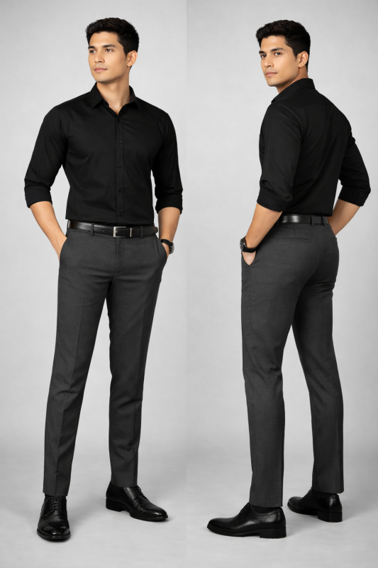 Blue 50 Man's black classic collar Shirt