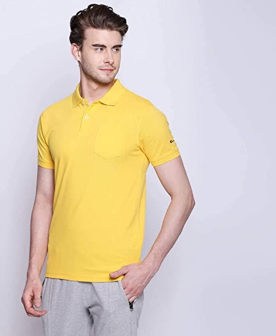 blue50 Men's Regular Fit YELLOW polo 2